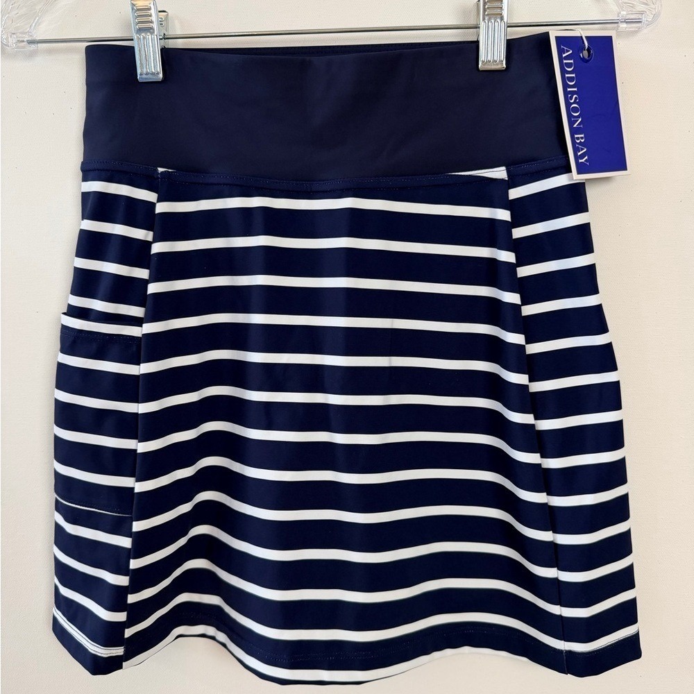 NWT $138 ADDISON BAY Navy White Links Golf Skort Preppy Sporty Athletic Skirt XS